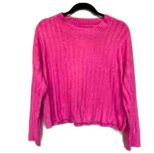 American Eagle pink ribbed cropped sweater medium